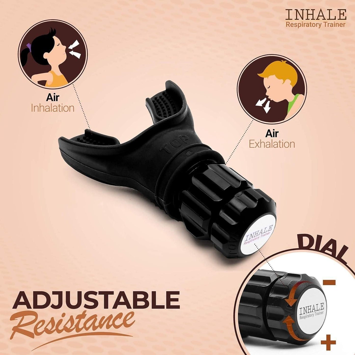 AuraLift™ BreatheMax Trainer 🫁 | Lung Capacity & Respiratory Muscle Exercise Device