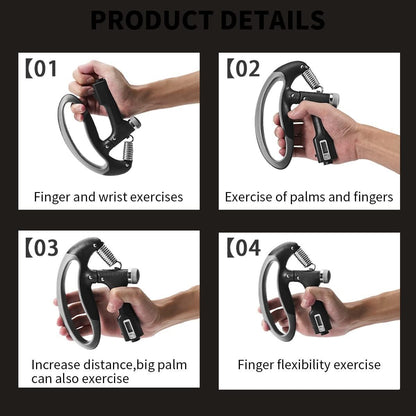 AuraLift™ PowerCount Grip 💪 | Adjustable Hand Gripper with Counter for Strength & Recovery